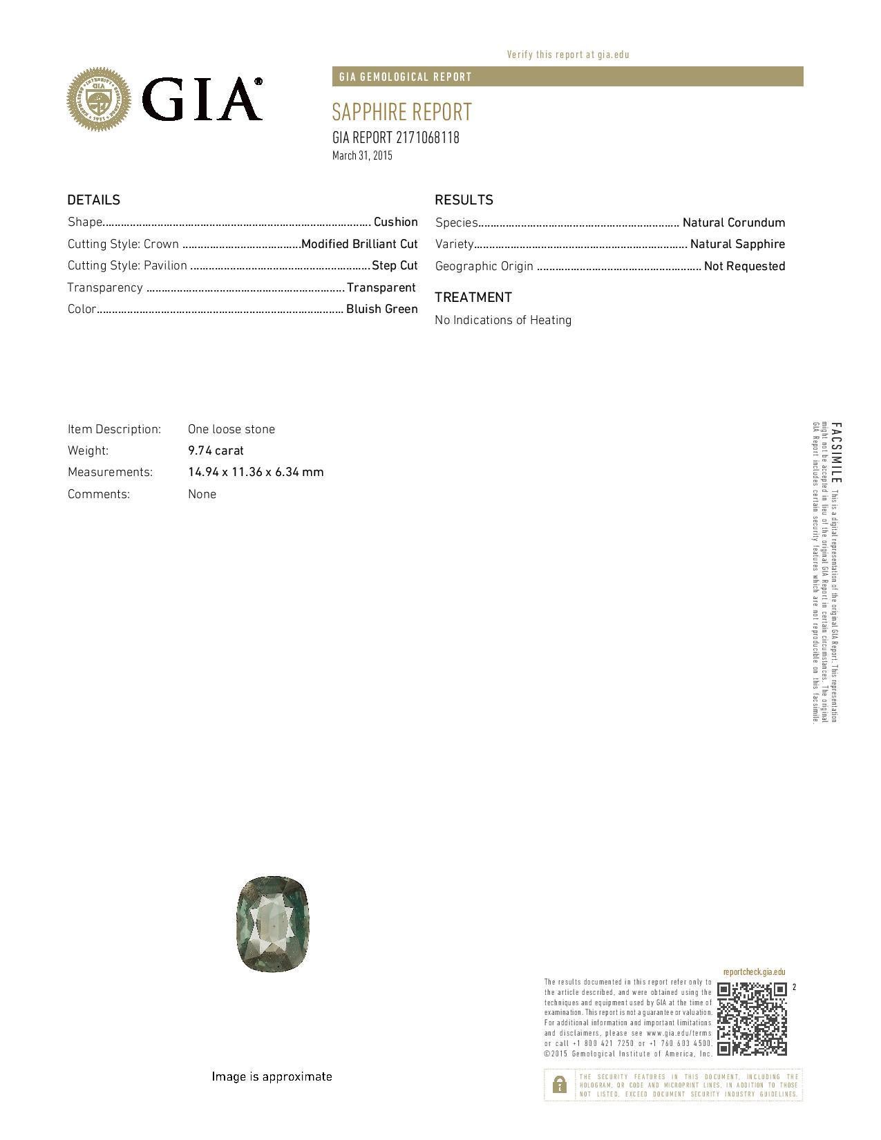 Verlobungsring, GIA zertifiziert 9.74 Karat Saphir Diamant Platin von Peter Suchy im Zustand „Gut“ im Angebot in Stamford, CT