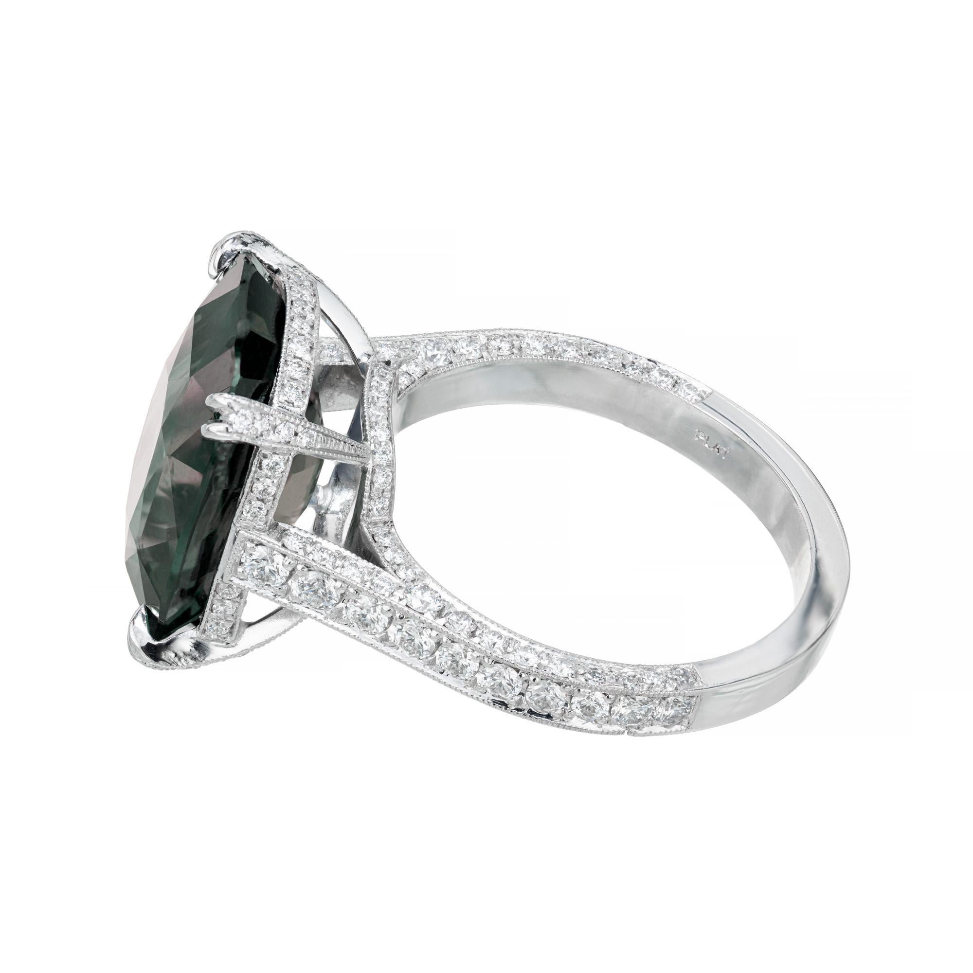Verlobungsring, GIA zertifiziert 9.74 Karat Saphir Diamant Platin von Peter Suchy Damen im Angebot
