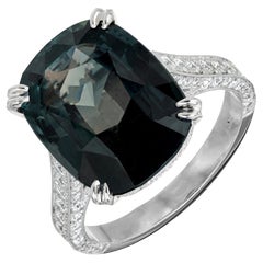 Peter Suchy GIA Certified 9.74 Carat Sapphire Diamond Platinum Engagement Ring
