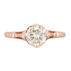 Peter Suchy GIA-zertifiziert .98 Karat Light Yellow Diamond Gold Verlobungsring