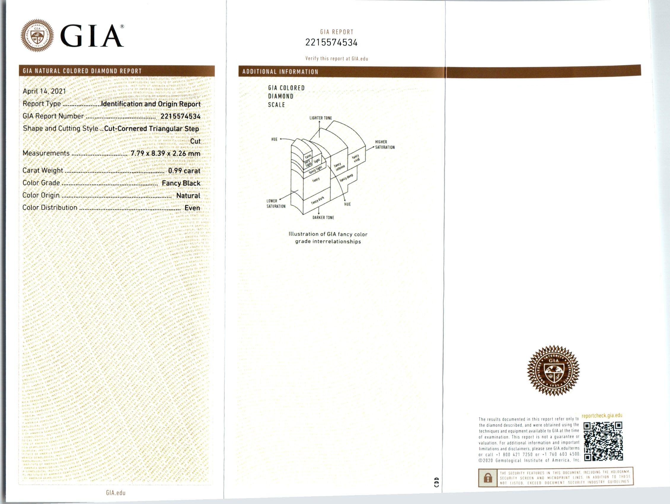 Taille ronde Peter Suchy Collier pendentif en platine avec halo de diamants noirs de 0,99 carat certifiés GIA en vente