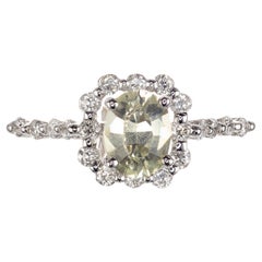 Peter Suchy GIA Certified .99 Carat Sapphire Diamond Gold Engagement Ring