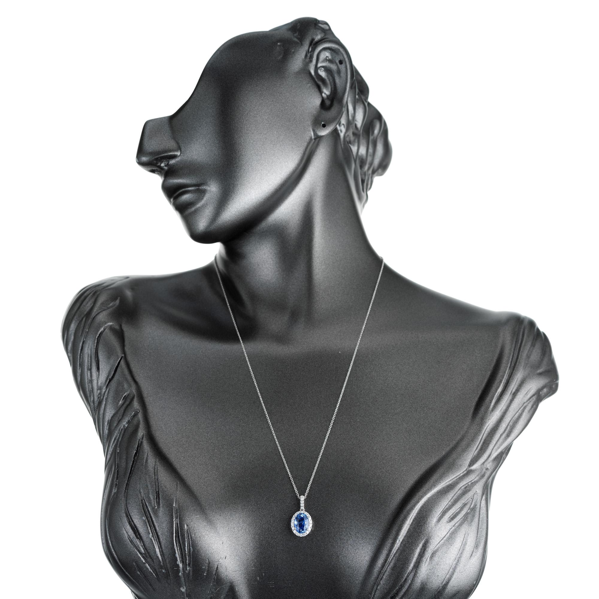 Peter Suchy, collier pendentif en saphir ovale de 2,50 carats certifié GIA  en vente 2