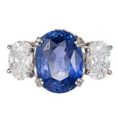 Peter Suchy 5.86 Carat Oval Violet Sapphire Diamond Platinum Engagement Ring