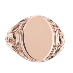 Peter Suchy Rose Gold Antique Inspired Men's Signet Ring