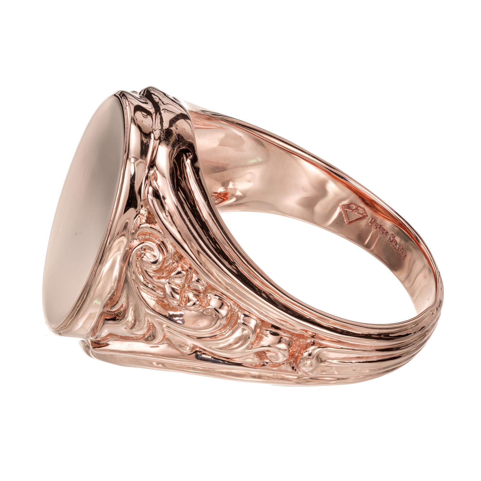 Peter Suchy Rose Gold Antique Inspired Men's Signet Ring  1