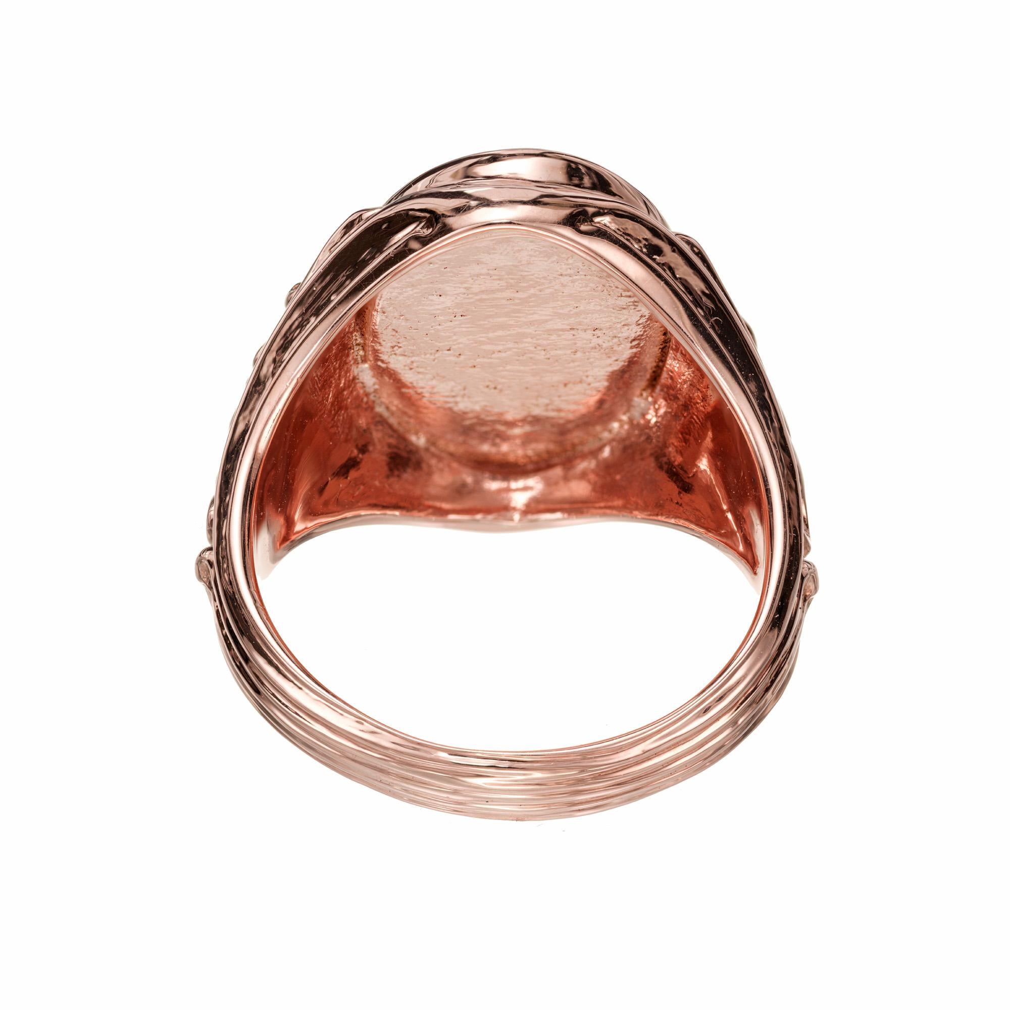 Peter Suchy Rose Gold Antique Inspired Men's Signet Ring  2