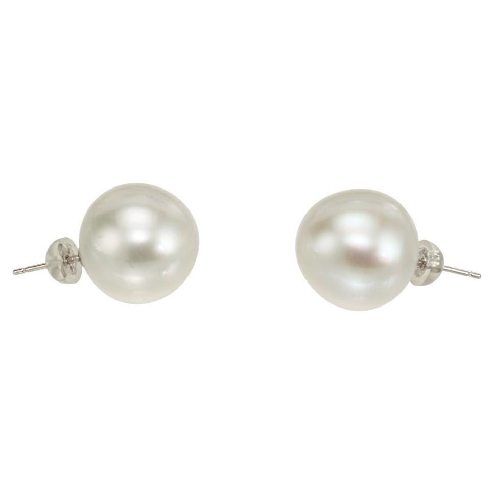 Peter Suchy South Sea Cultured Pearl White Gold Earrings For Sale