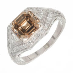 Peter Suchy Bague de fiançailles en platine avec diamant brun certifié GIA de 2,00 carats