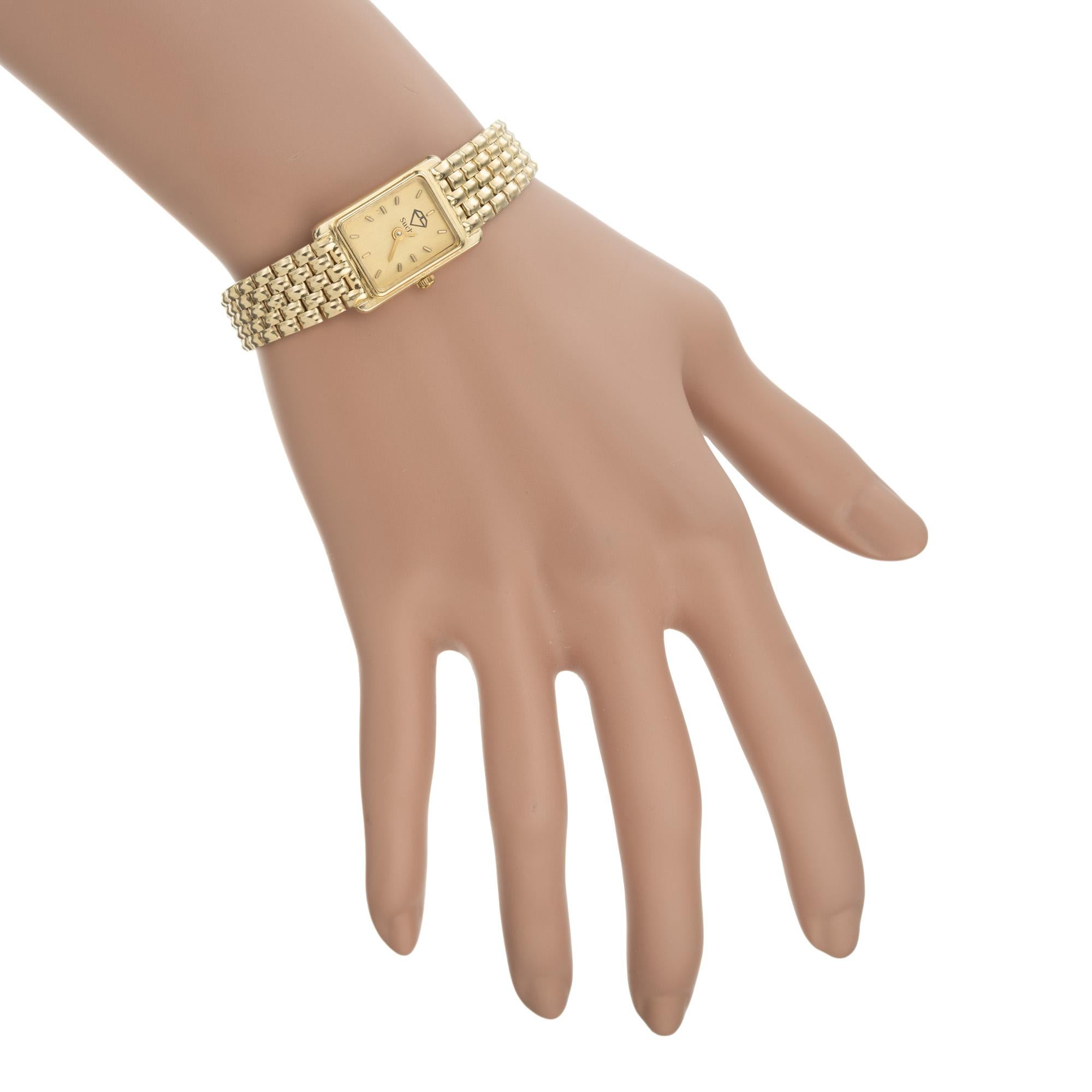 Peter Suchy Yellow Gold Ladies Wristwatch For Sale 4