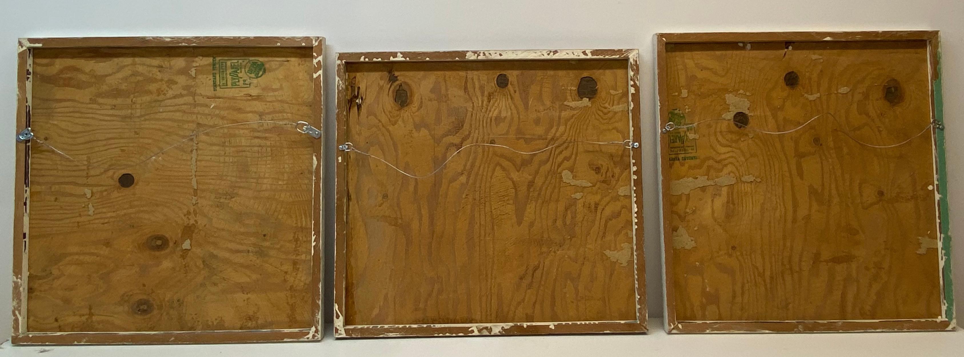 Peter Sword Vintage Abstract Triptych Oil Paintings C.1970s For Sale 9