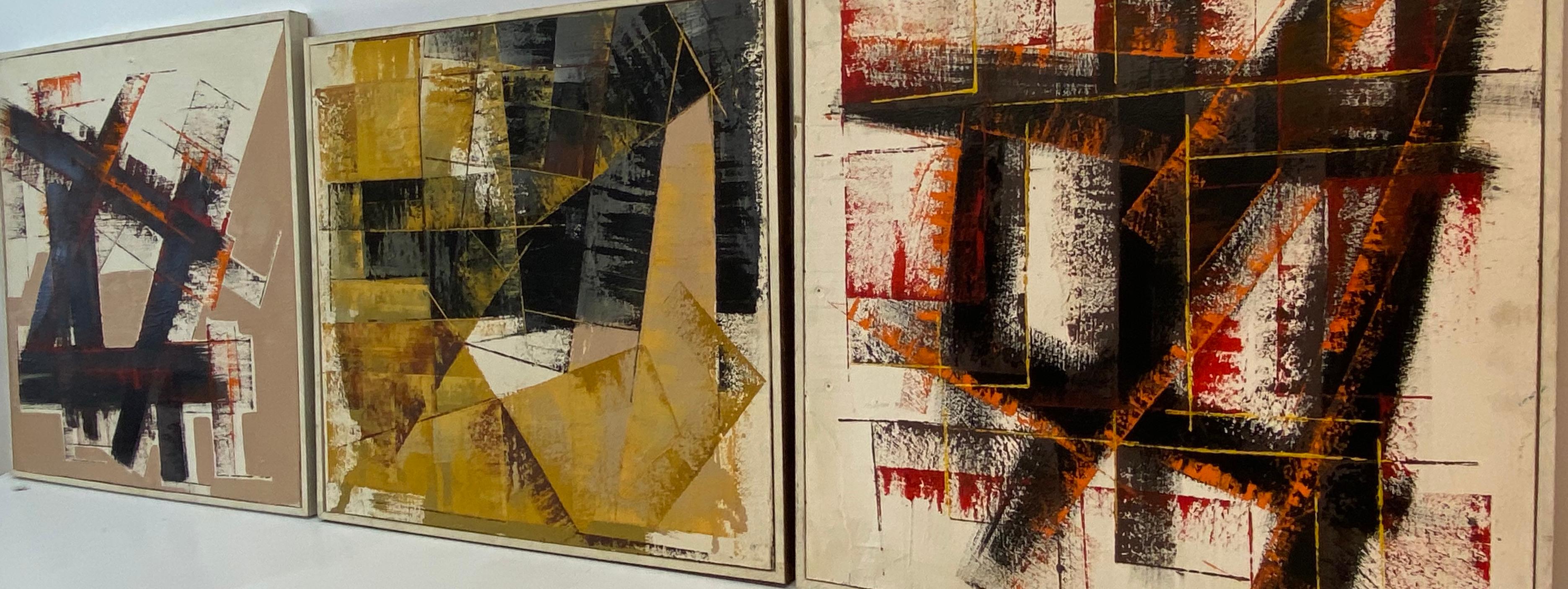 Peter Sword Vintage Abstract Triptych Oil Paintings C.1970s For Sale 2