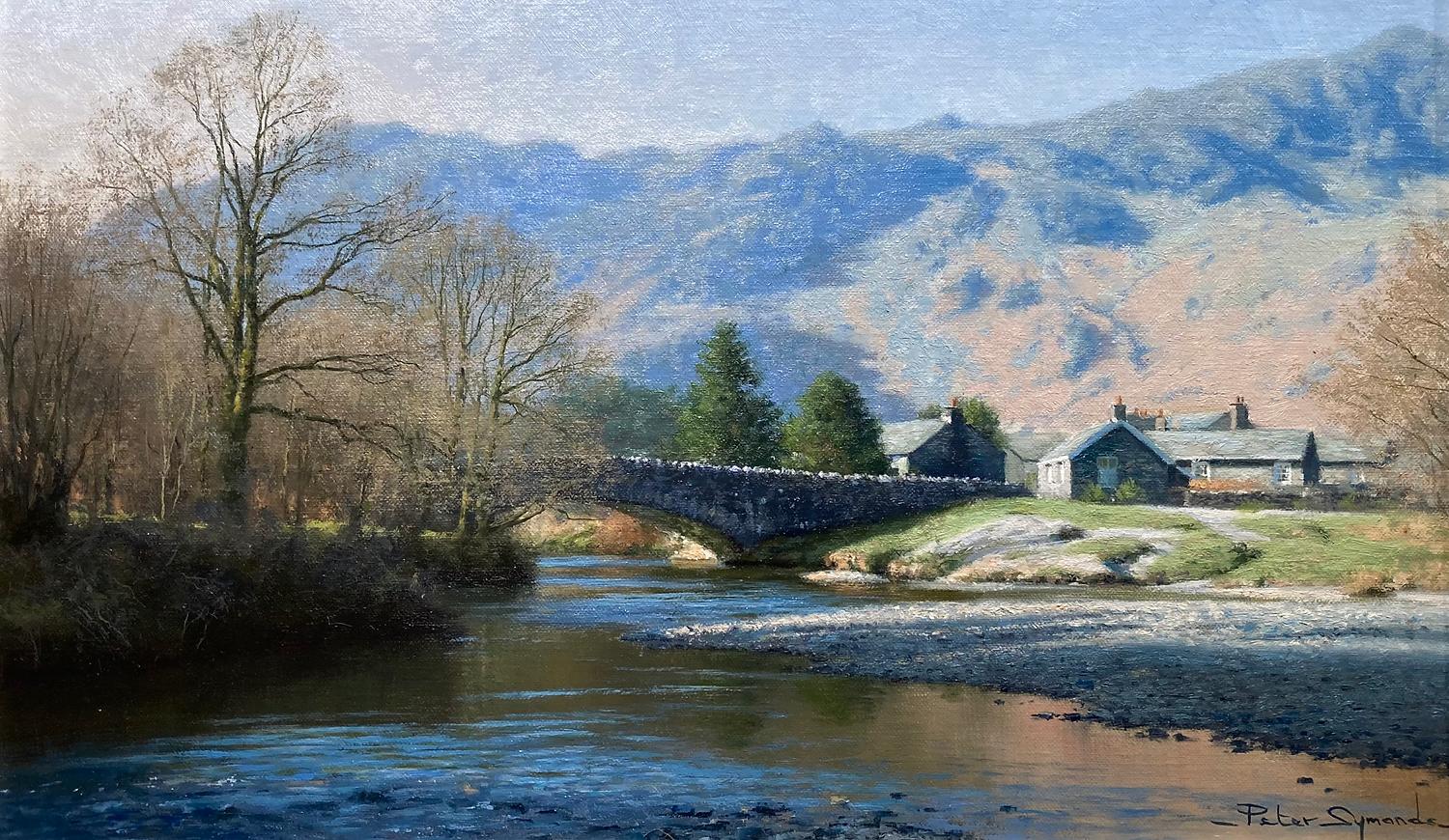 Firmado abajo a la derecha. 
Dimensiones de la imagen: 11" x 18¼" / 28cm x 46,5cm

Este hermoso y original paisaje pintado por el artista contemporáneo Peter Symonds capta la maravillosa tranquilidad del Distrito de los Lagos de Cumbria, en