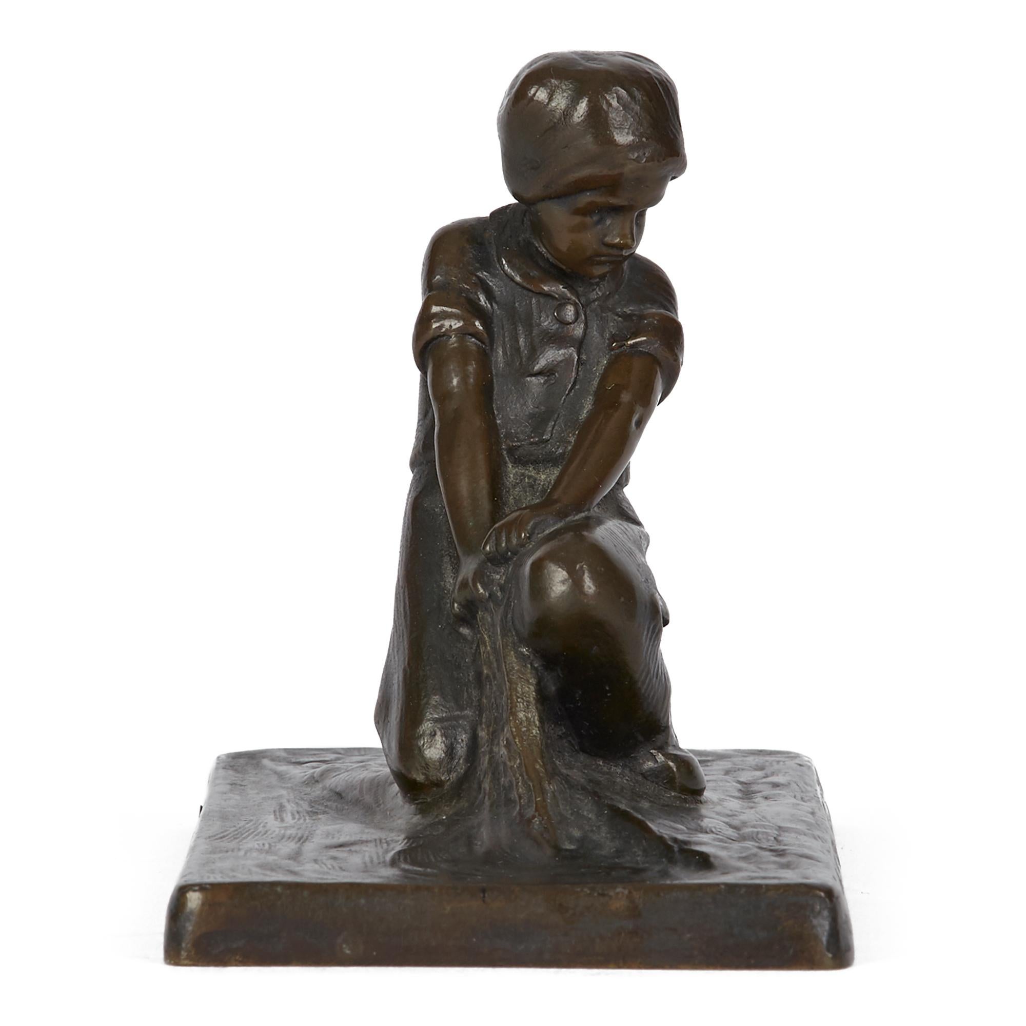 Ferronnerie Peter Tereszczuk sculpture viennoise figurative en bronze, vers 1910 en vente