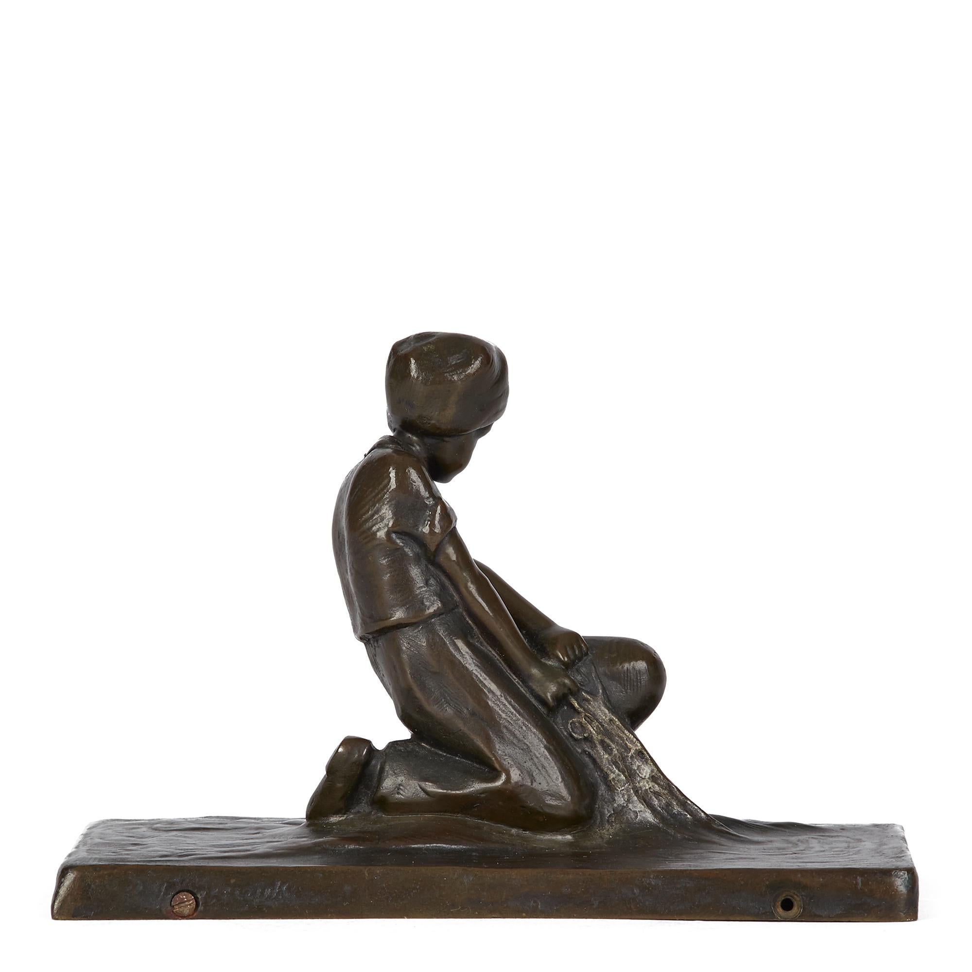 Peter Tereszczuk sculpture viennoise figurative en bronze, vers 1910 Bon état - En vente à Bishop's Stortford, Hertfordshire