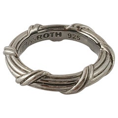 Vintage Peter Thomas Roth Sterling Silver Ribbon & Reed Signature Band Ring