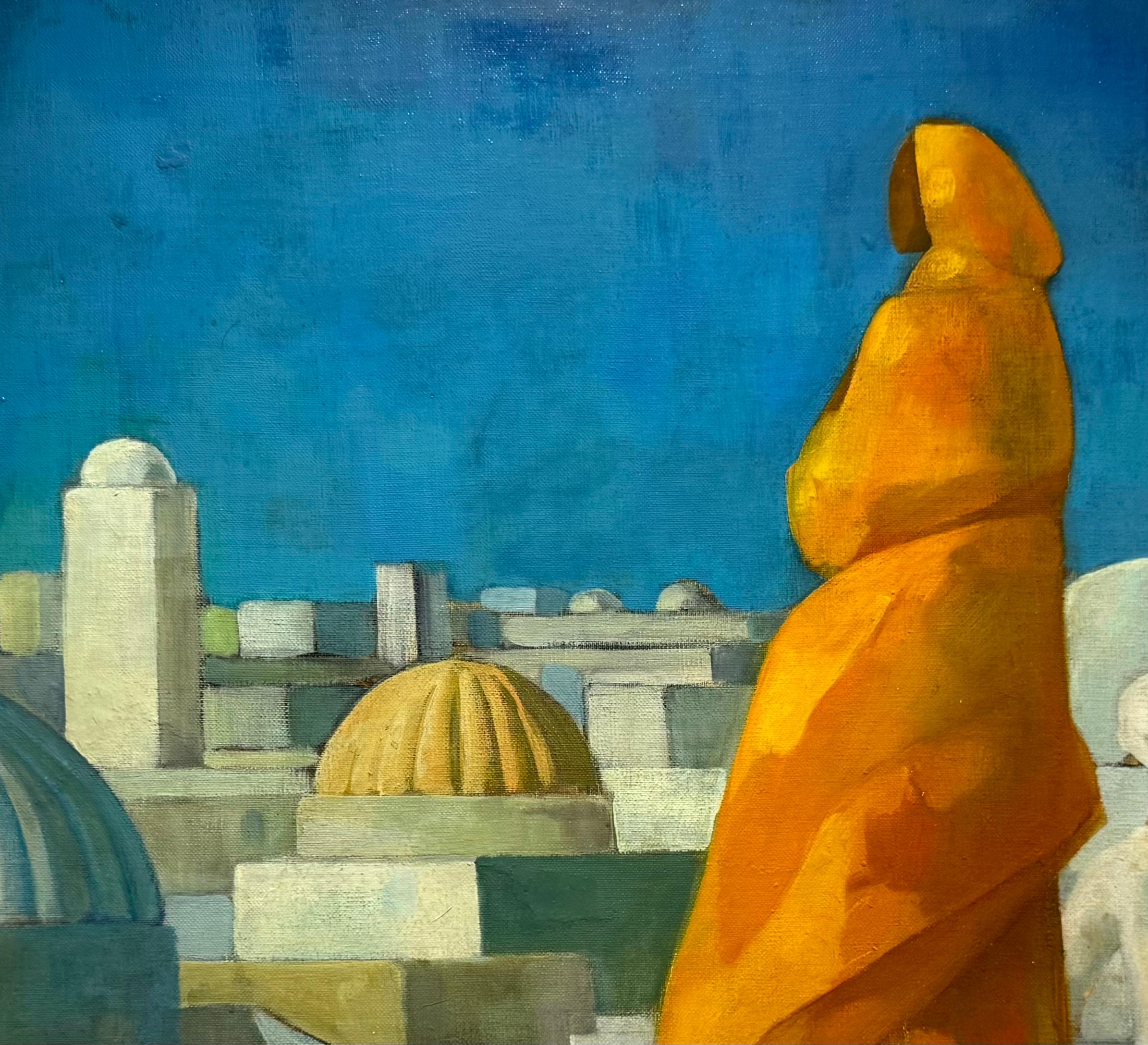 Tetti orientalisti americani di metà secolo con figure esotiche CUBIST 1
