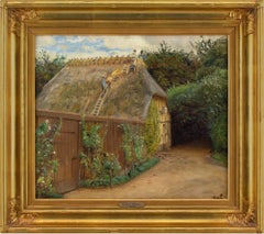 Antique Peter Tom-Petersen, View From Brahetrolleborg, Oil Painting 