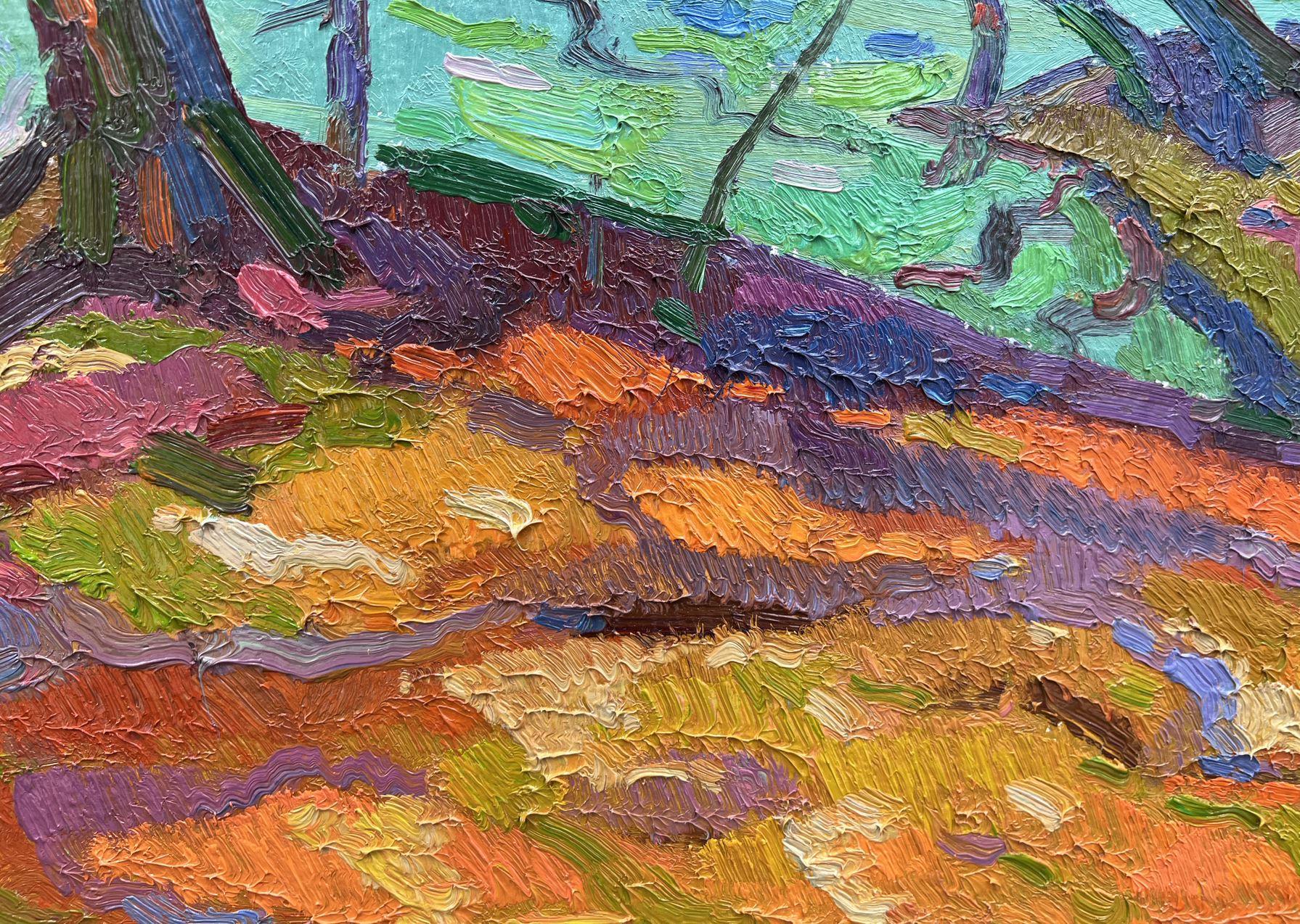 Artist: Peter Tovpev
Work: Original oil painting, handmade artwork, one of a kind 
Medium: Oil on Canvas 
Year: 2021
Style: Post Impressionism
Title: Autumn Coast
Size: 25.5