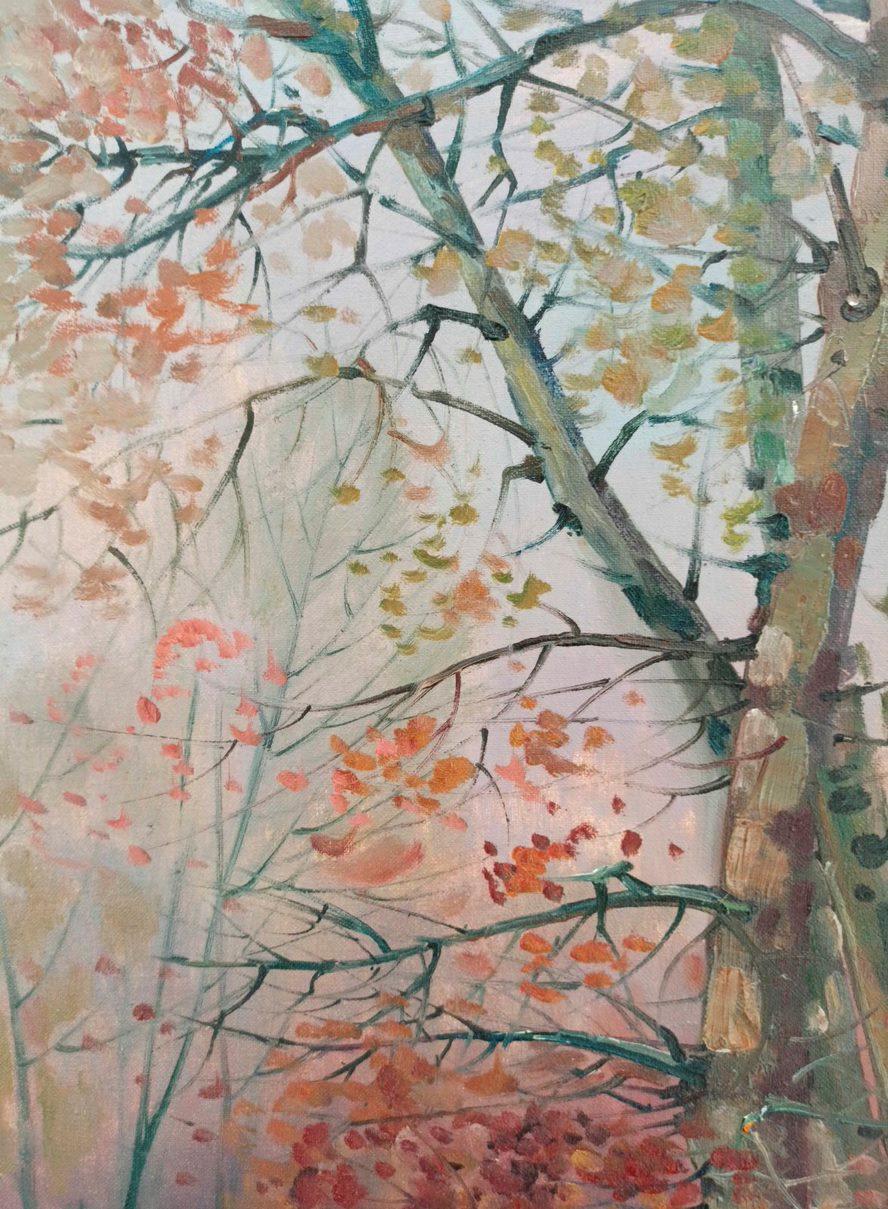 Autumn Forest, Landscape Original oil Painting, Ready to Hang For Sale 2