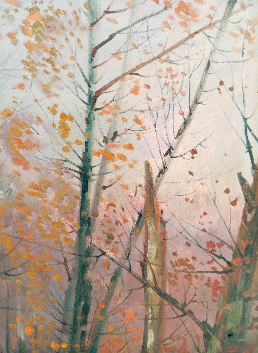 Autumn Forest, Landscape Original oil Painting, Ready to Hang For Sale 1