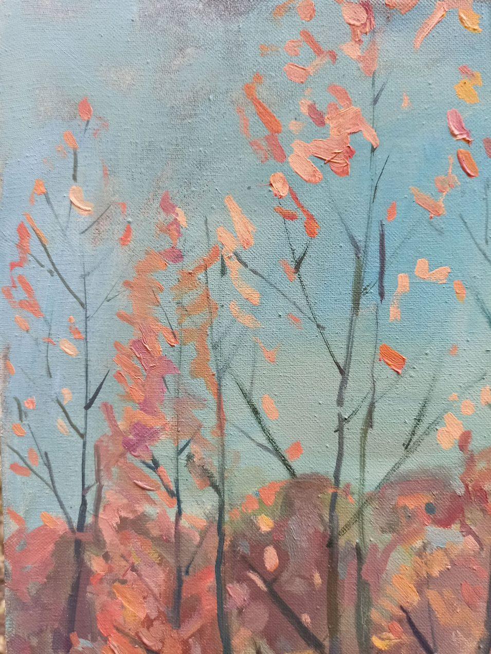 Autumn Landscape, Original oil Painting, Ready to Hang For Sale 4
