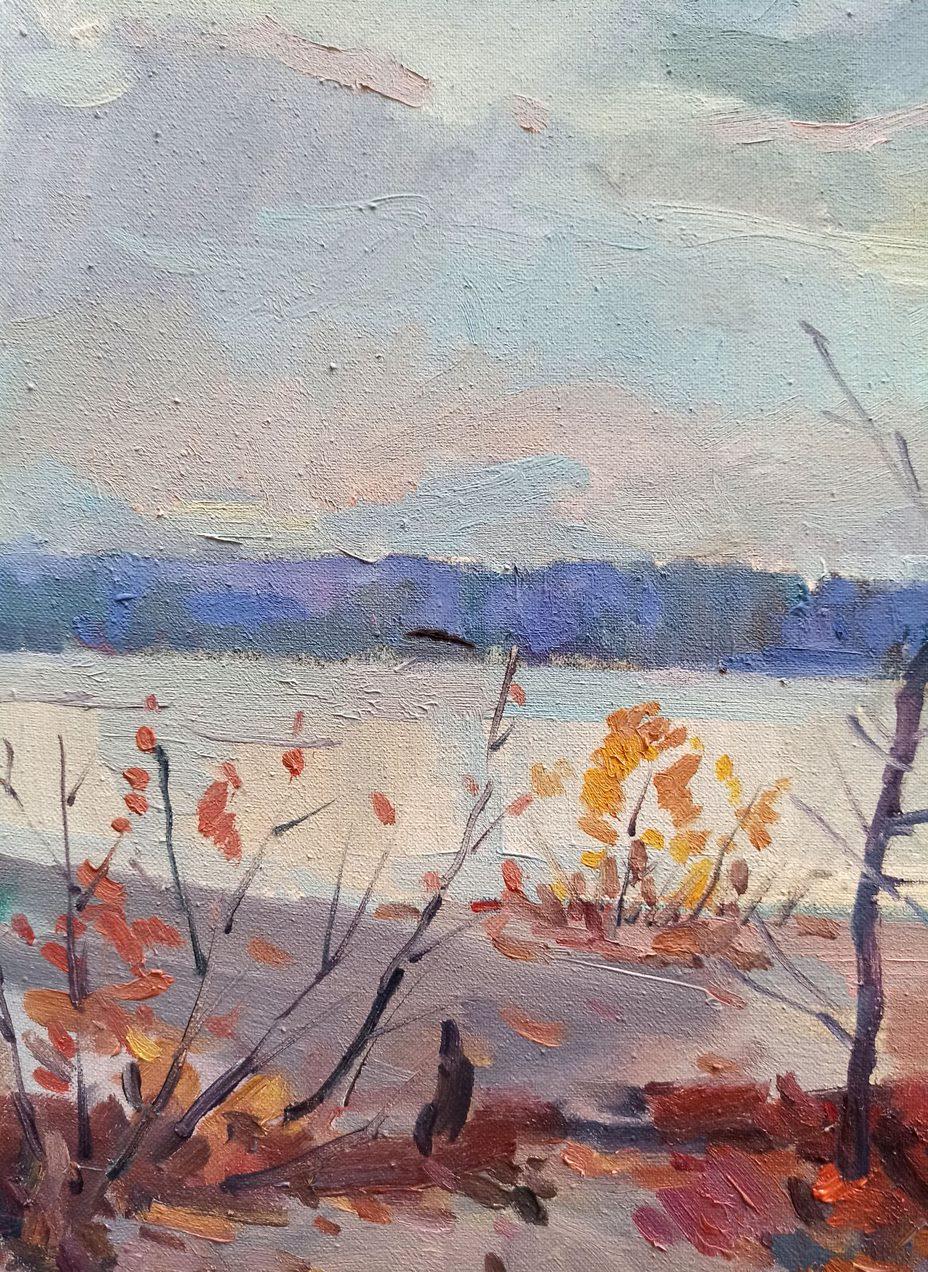 Autumn Landscape, Original oil Painting, Ready to Hang For Sale 5