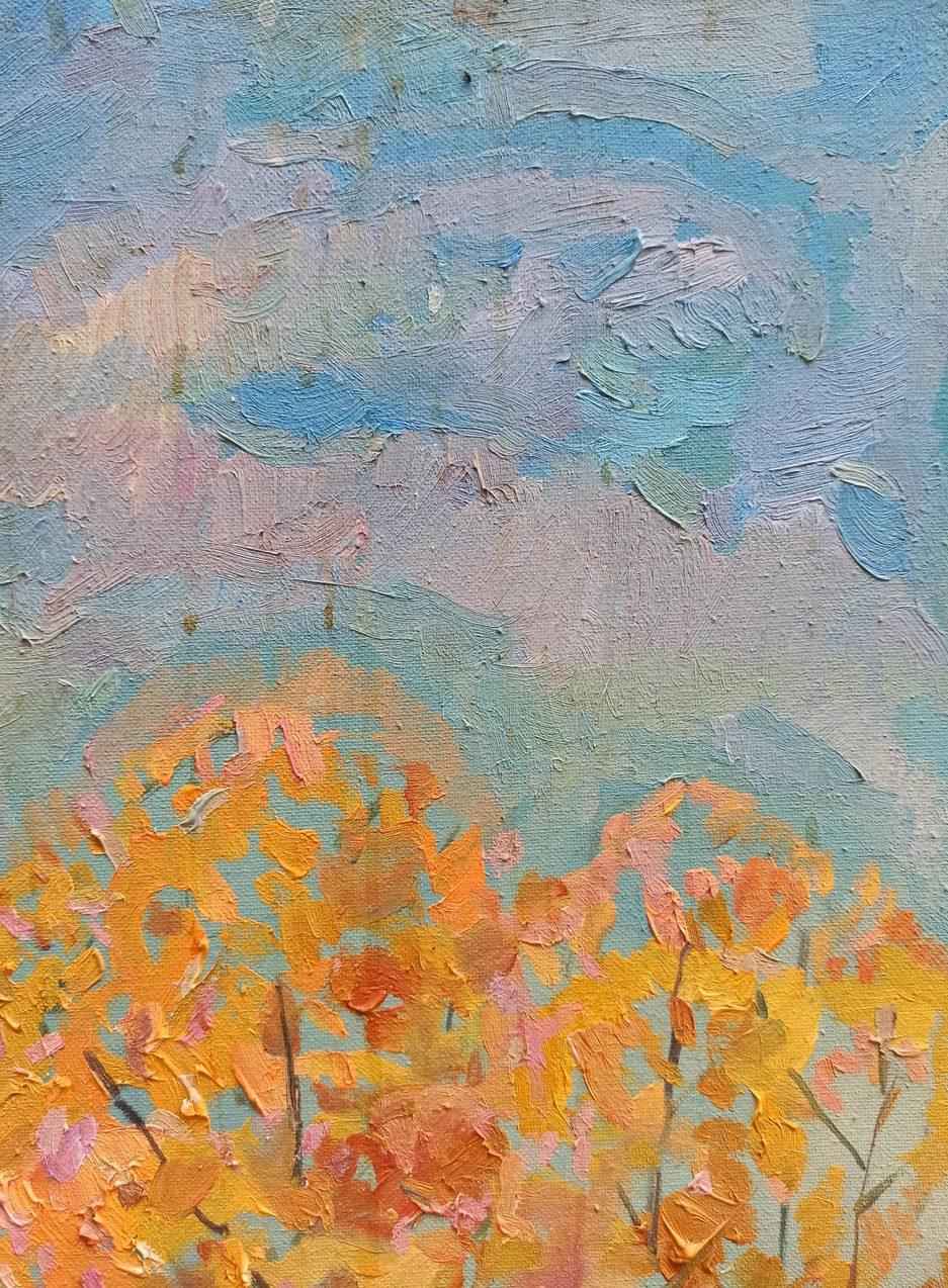 Autumn Sunny Day, Landscape, Original oil Painting, Ready to Hang For Sale 4