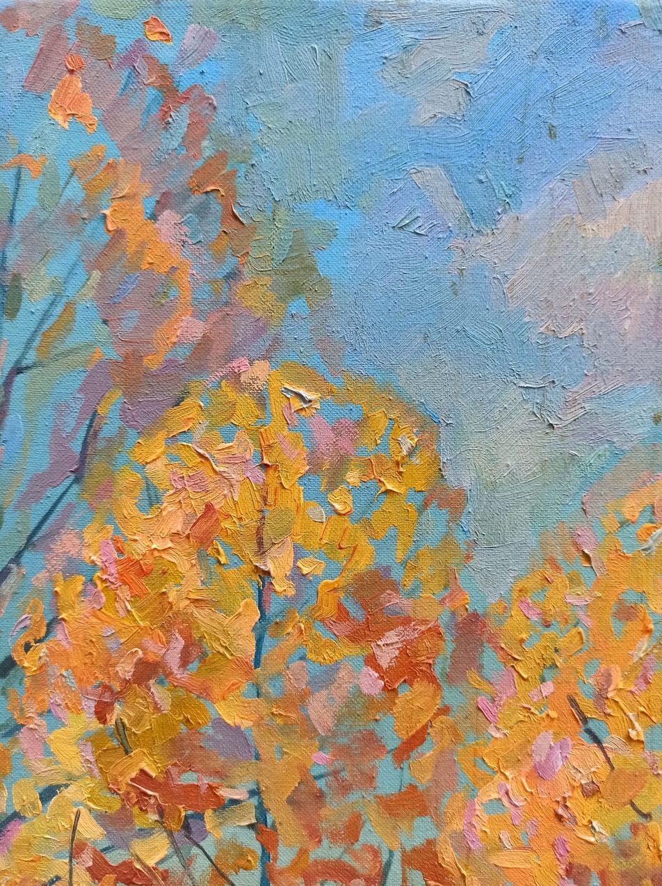 Autumn Sunny Day, Landscape, Original oil Painting, Ready to Hang For Sale 5