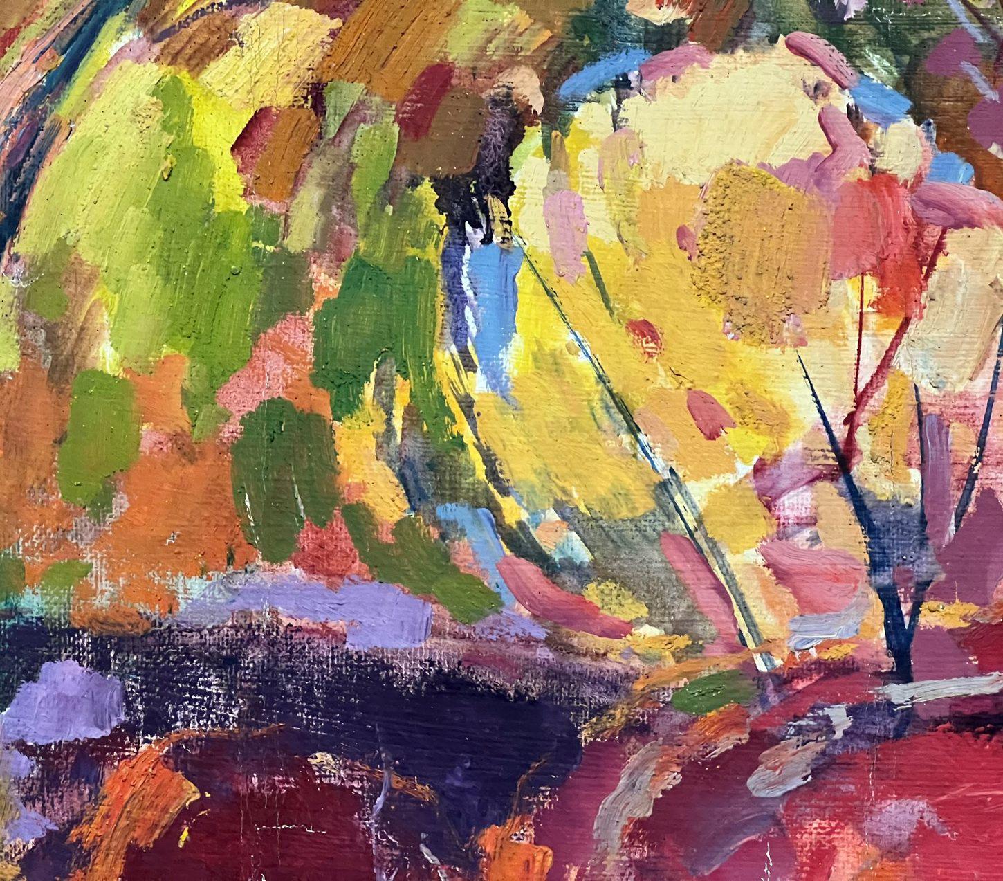 Tra l'arcobaleno, Impressionismo Pittura ad olio originale, pronta da appendere in vendita 3