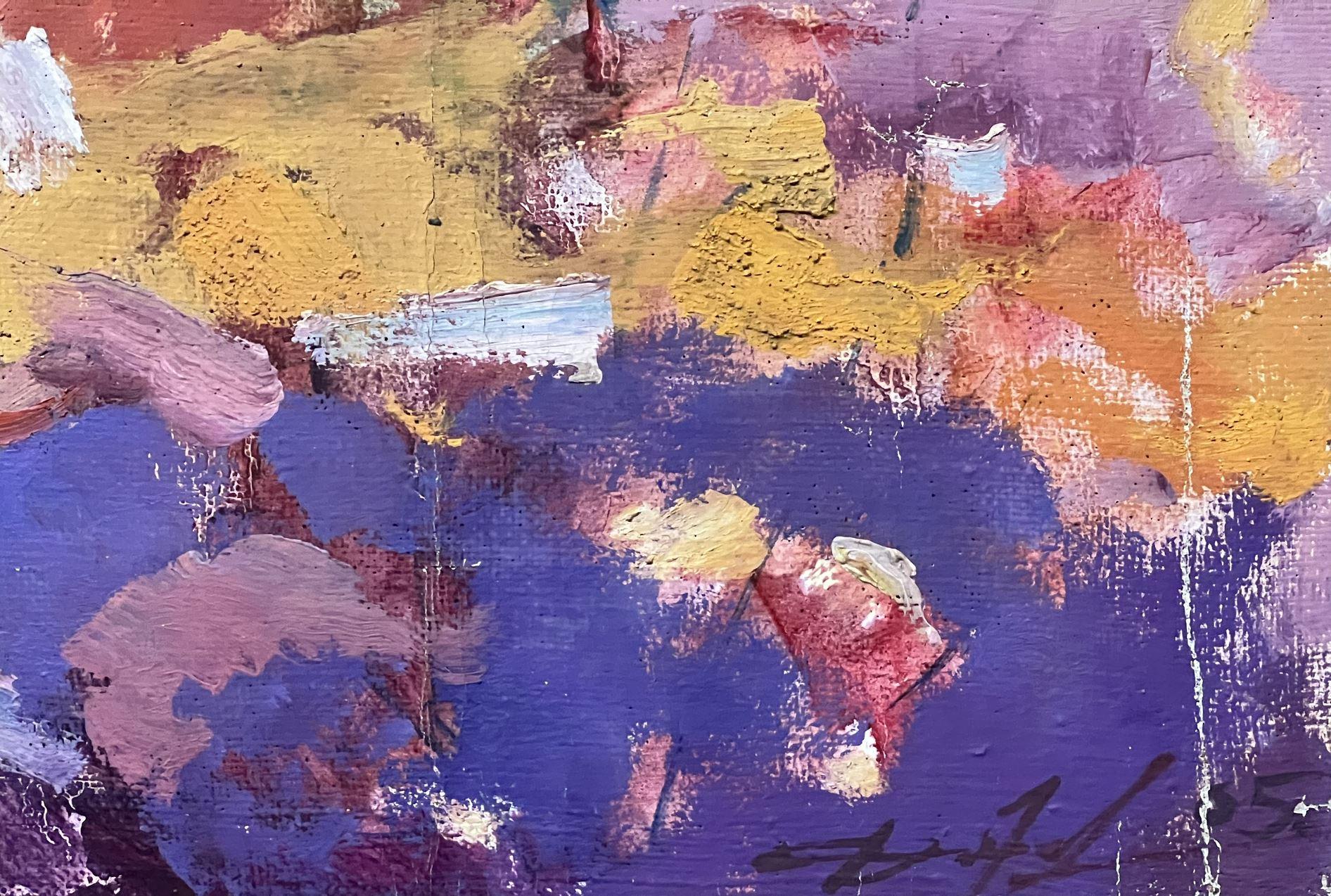 Tra l'arcobaleno, Impressionismo Pittura ad olio originale, pronta da appendere - Painting di Peter Tovpev
