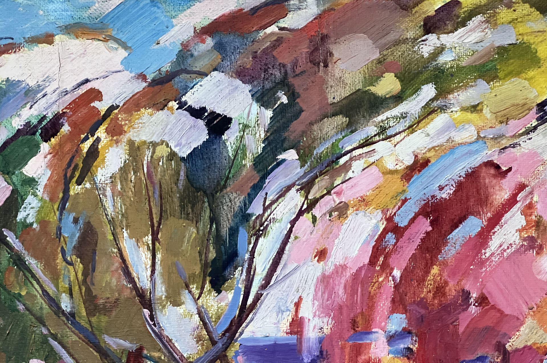 Tra l'arcobaleno, Impressionismo Pittura ad olio originale, pronta da appendere in vendita 5