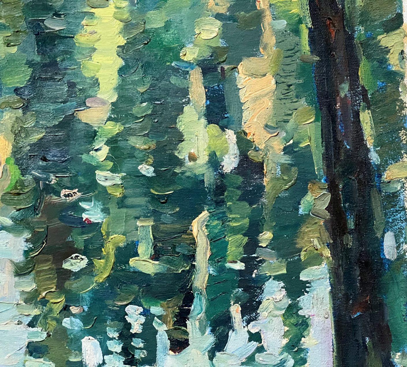 Coolness, Postimpressionismus Paul Cézanne Original Ölgemälde, hängefertig – Painting von Peter Tovpev