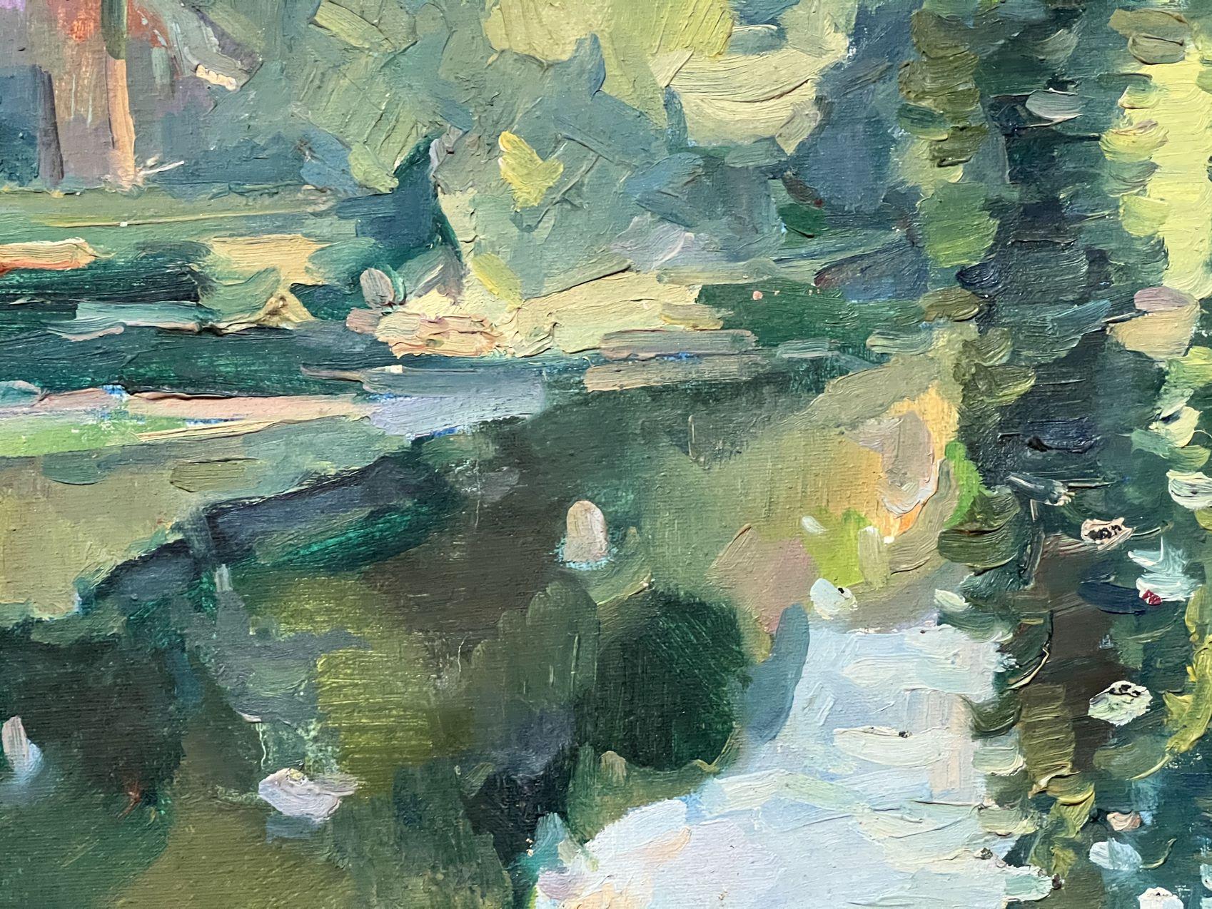 Coolness, Postimpressionismus Paul Cézanne Original Ölgemälde, hängefertig (Impressionismus), Painting, von Peter Tovpev