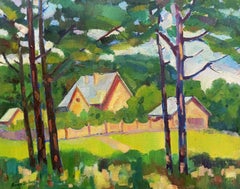 Country Houses, Original oil Painting, Ready to Hang