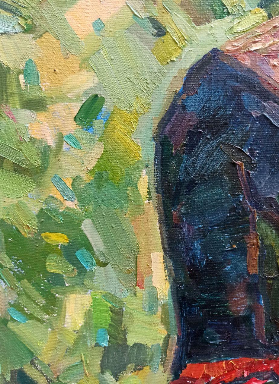 Girl in the Garden, Original oil Painting, Ready to Hang For Sale 2