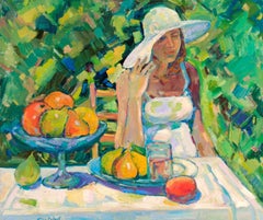 Girl in the Garden, Original oil Painting, Ready to Hang