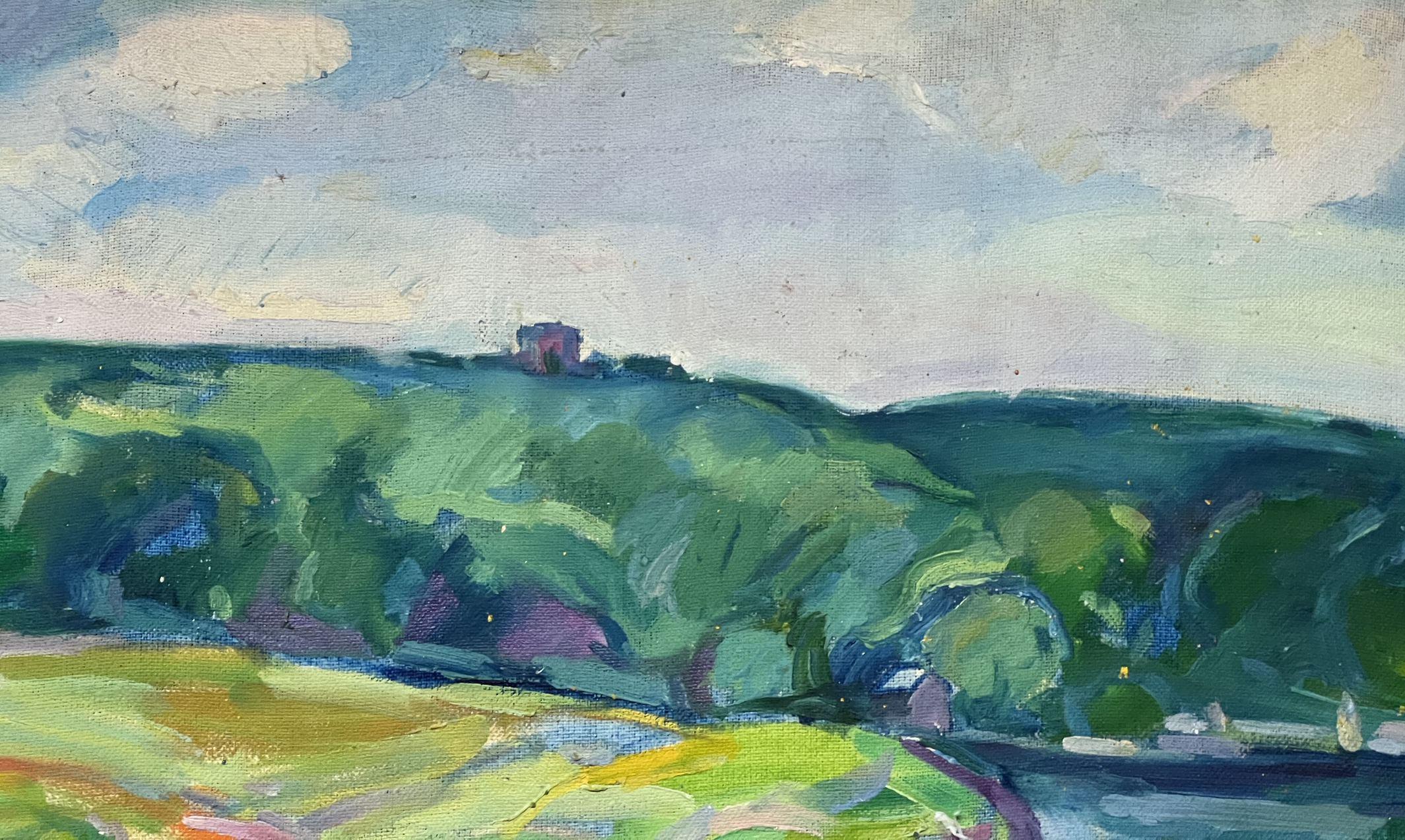 Seeansicht, Postimpressionismus Paul Cézanne Original Ölgemälde, hängefertig im Angebot 3