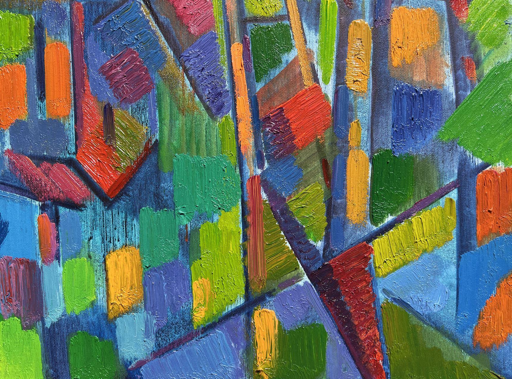 Cerca del lago, Pintura al óleo original, Lista para colgar - Painting de Peter Tovpev