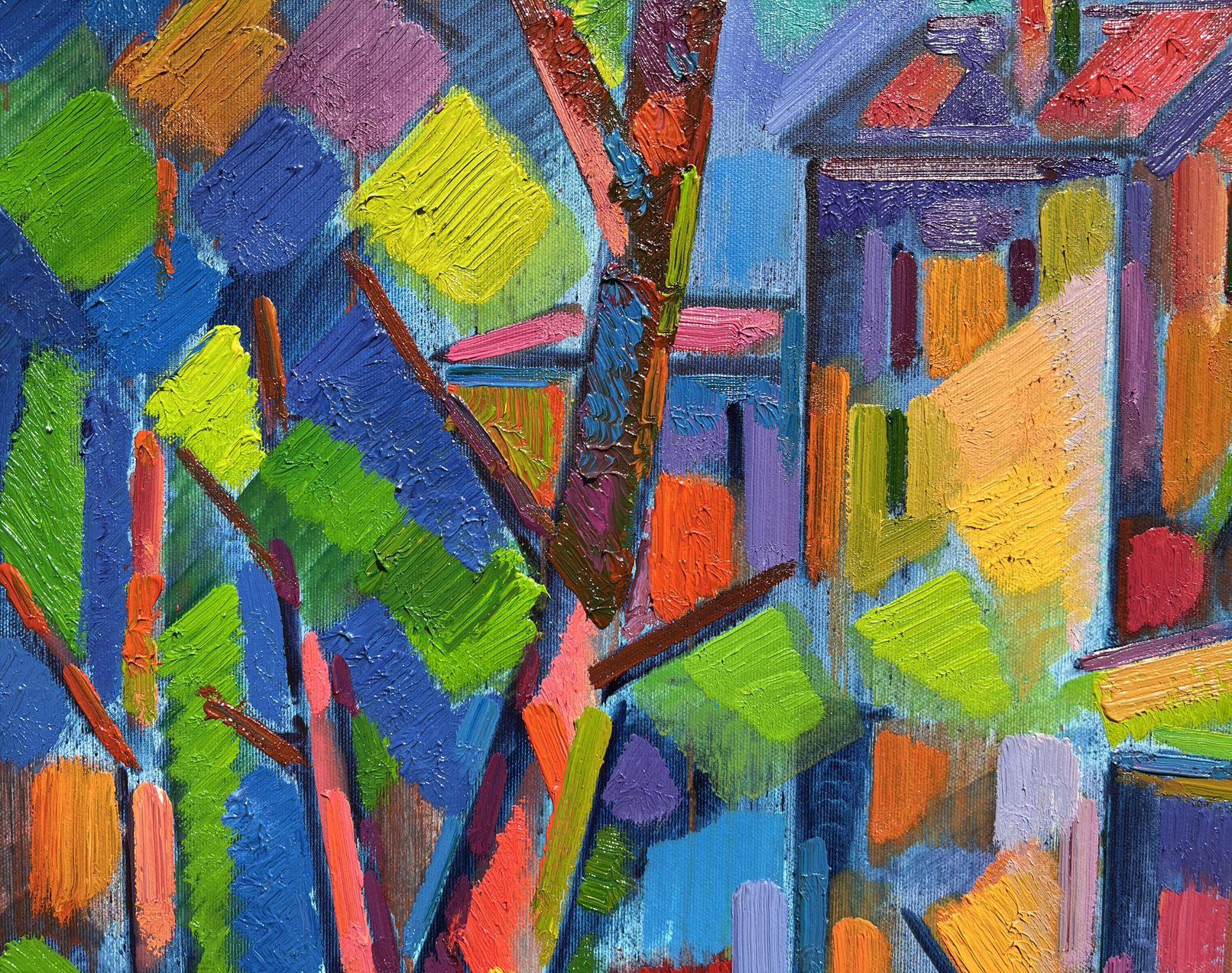 Cerca del lago, Pintura al óleo original, Lista para colgar 2