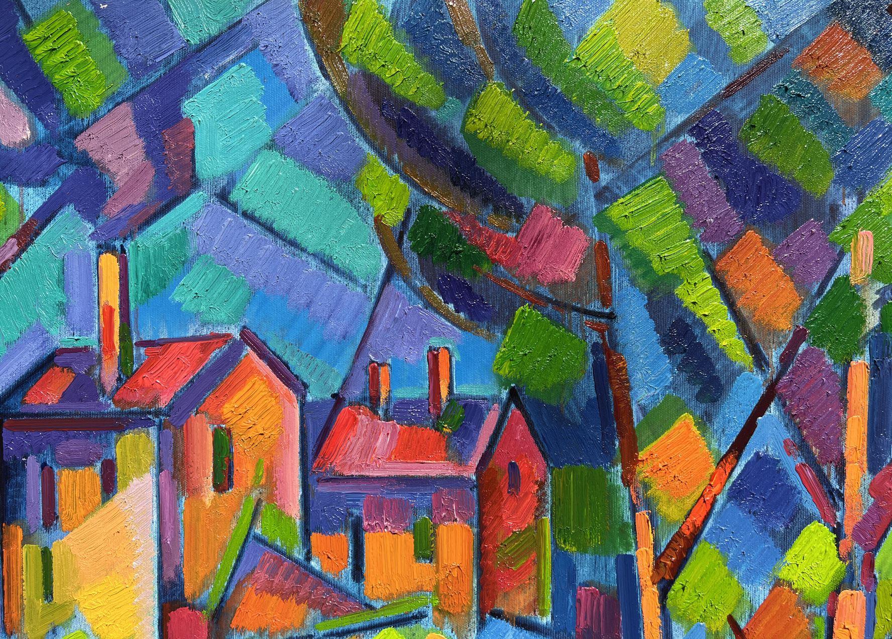 Cerca del lago, Pintura al óleo original, Lista para colgar 4