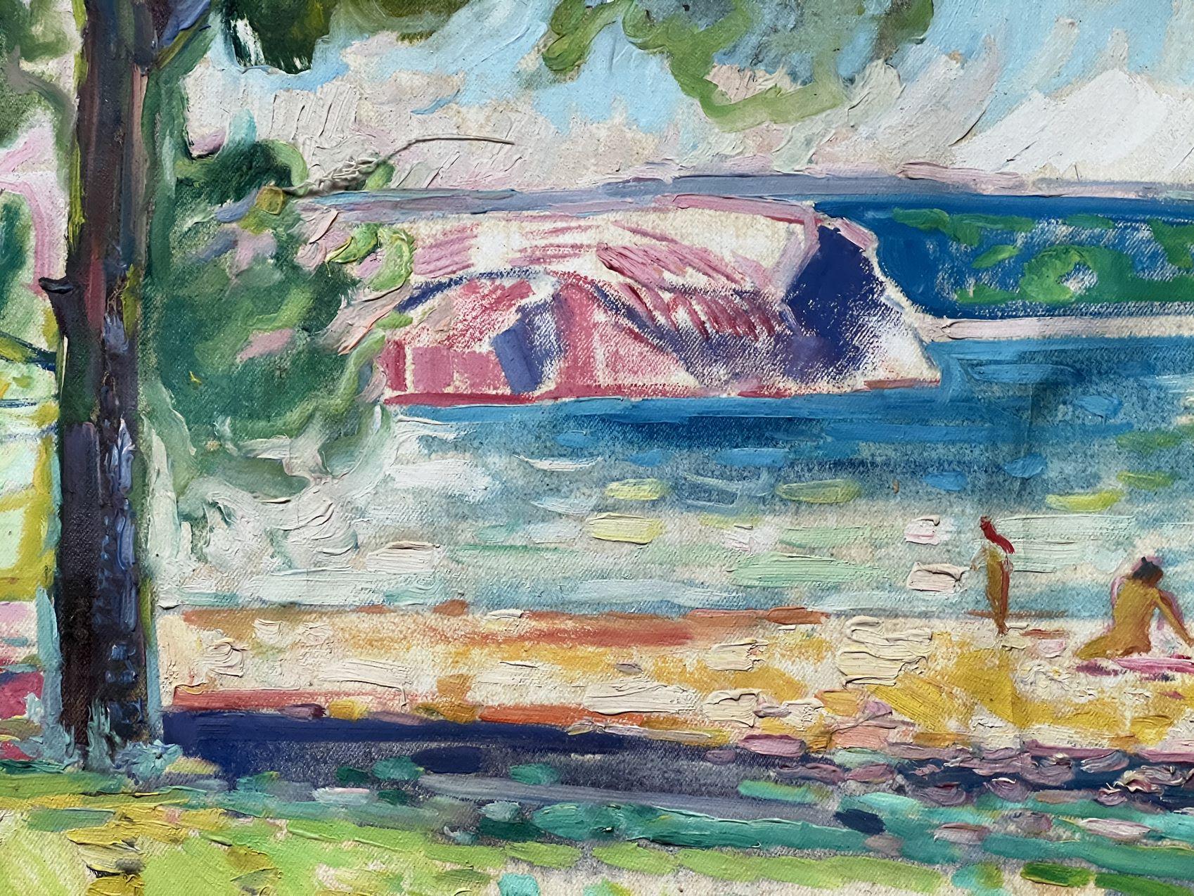 On the Beach, Impressionism, Original oil Painting, Ready to Hang For Sale 3