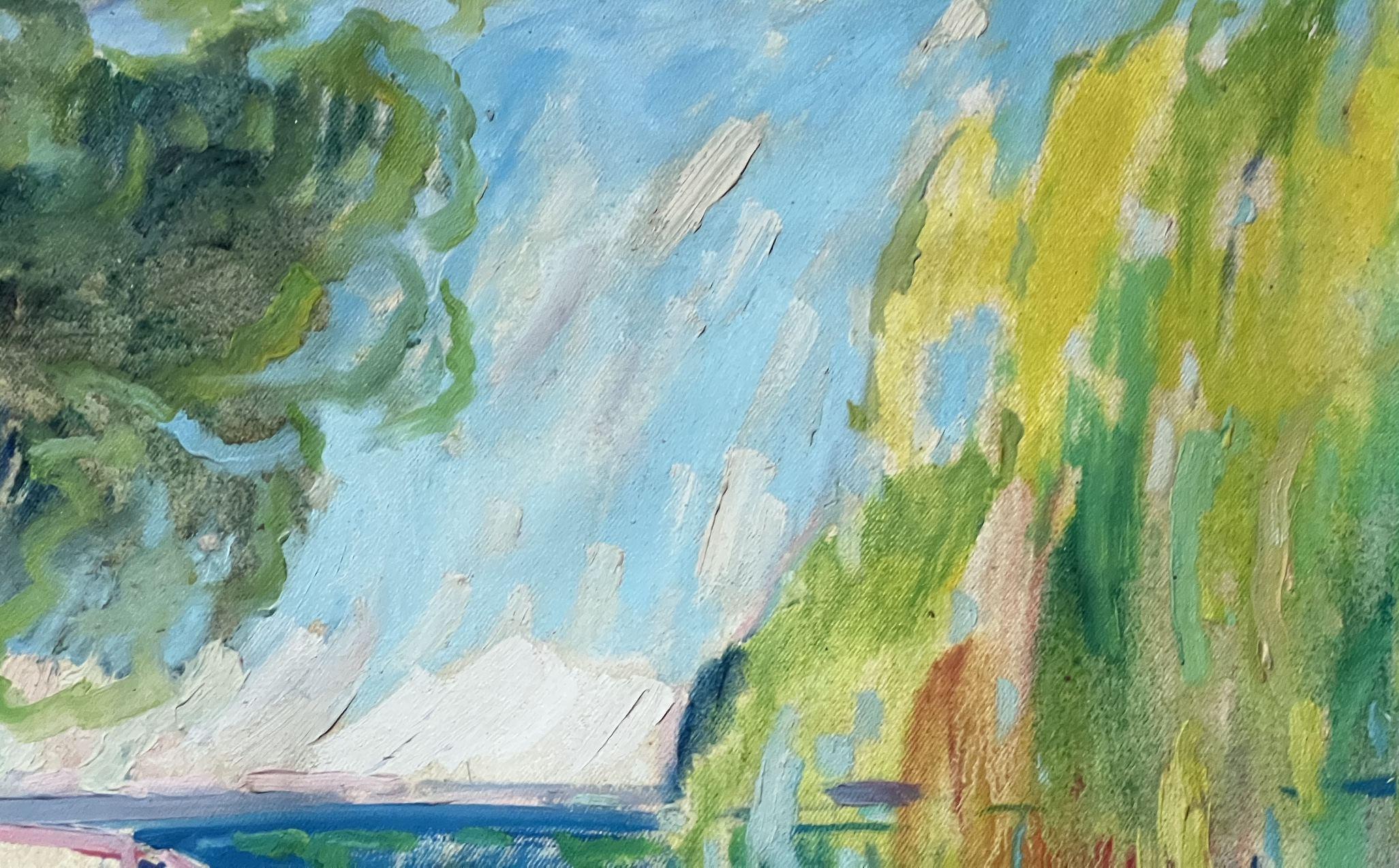 On the Beach, Impressionismus, Original-Ölgemälde in Öl, hängefertig im Angebot 2
