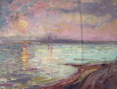 Paintings for Ann (Rocky Coast & Rays on the Water)