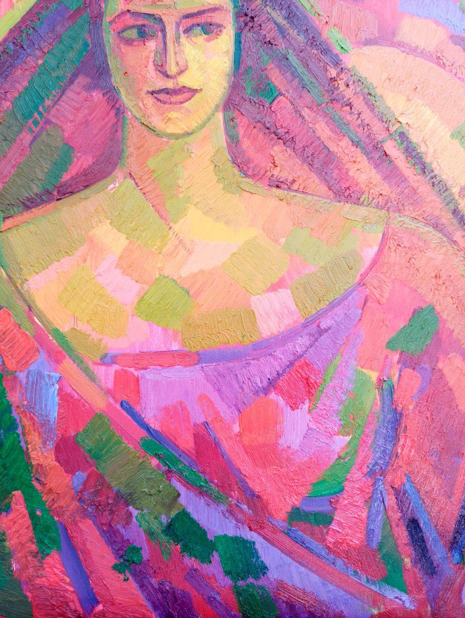 Porträt eines Mädchens, Original-Ölgemälde, hängefertig (Impressionismus), Painting, von Peter Tovpev