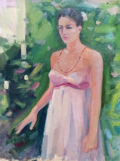 Portrait d'une fille, figuratif, peinture à l'huile originale, prête à accrocher