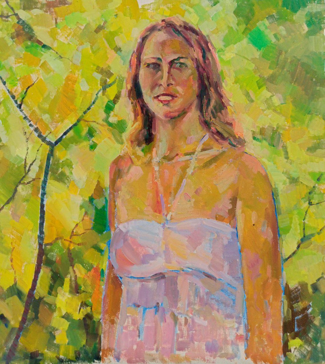 Portrait d'une femme, peinture à l'huile originale, prête à être accrochée