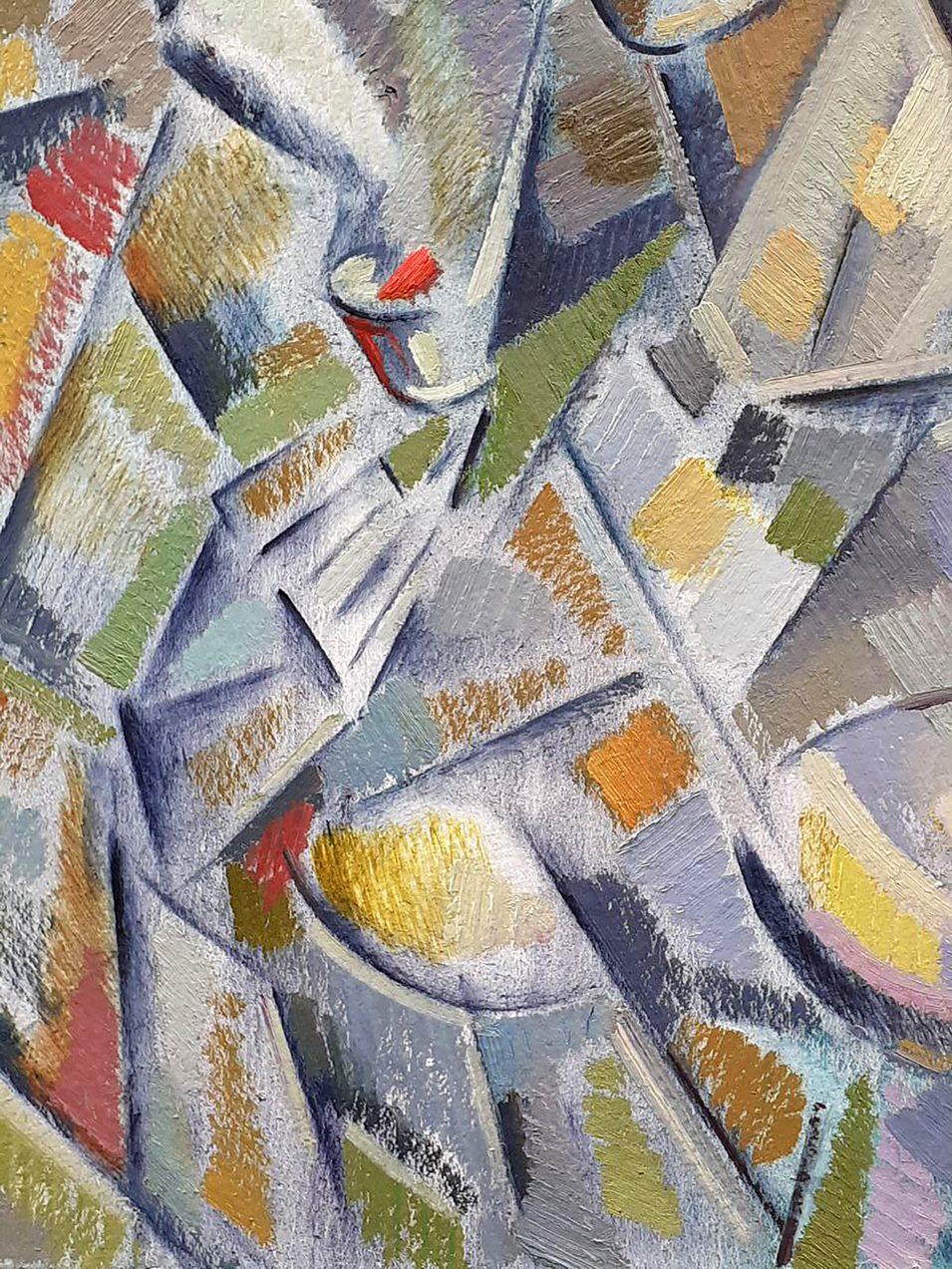 Portrait d'Henriette, cubisme, peinture à l'huile originale, prête à accrocher - Impressionnisme Painting par Peter Tovpev