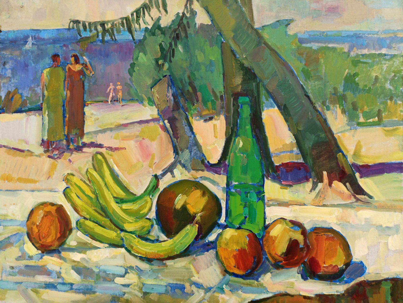 Relax at the Beach, Still Life Paul Gauguin Original oil Painting, Ready to Hang