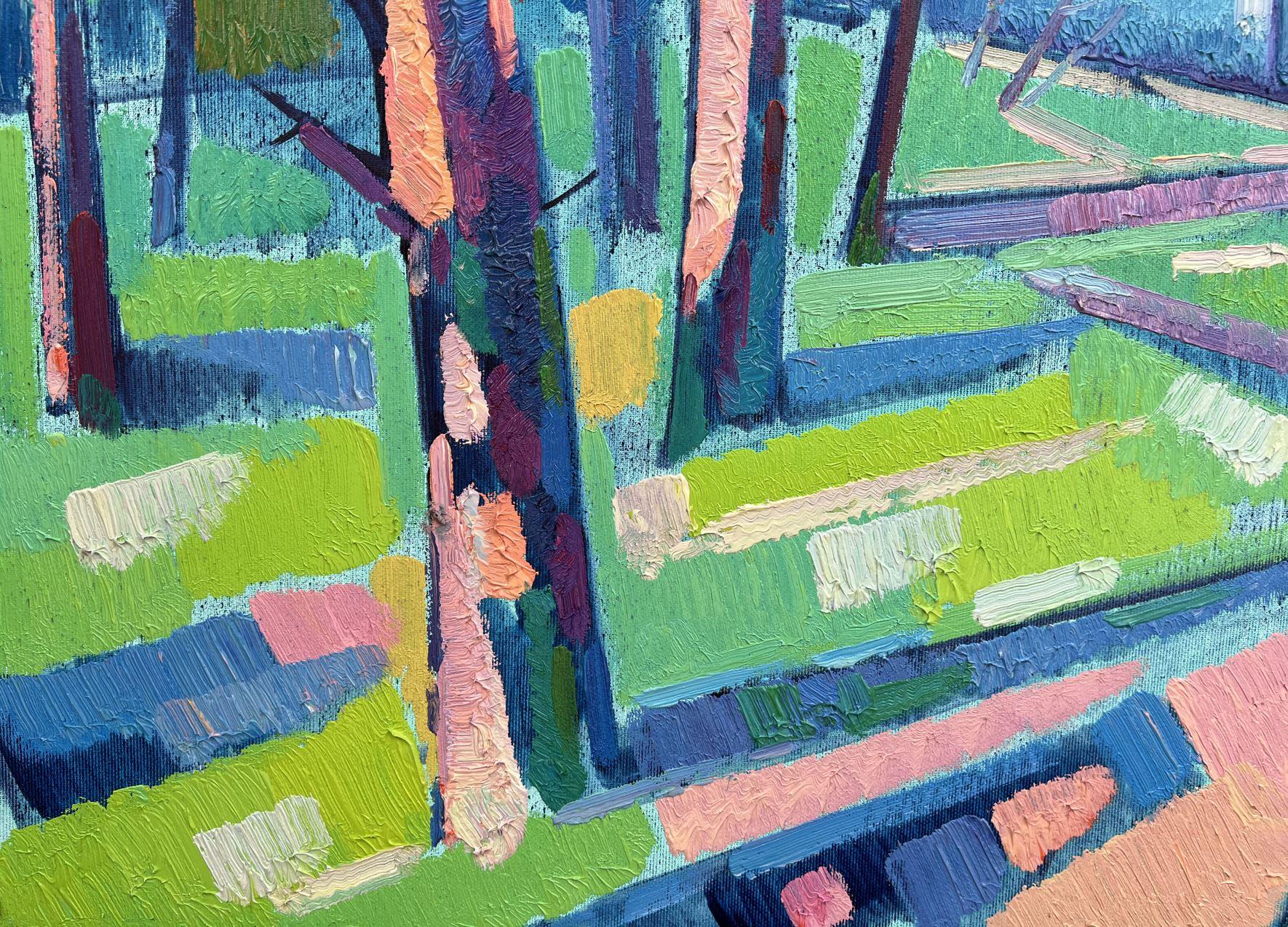 Artista: Peter Tovpev
Lavoro: Pittura a olio originale, opera d'arte fatta a mano, unica nel suo genere 
Mezzo: Olio su tela 
Anno: 2021
Stile: Cubismo
Titolo: Giornata di primavera
Dimensioni: 33,5